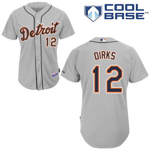 Andy Dirks #12 MLB Jersey-Detroit Tigers Men's Authentic Road Gray Cool Base Baseball Jersey
